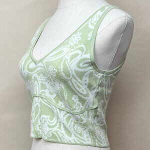 L.A. Hearts Green Knit Crop Top v-neck Size M